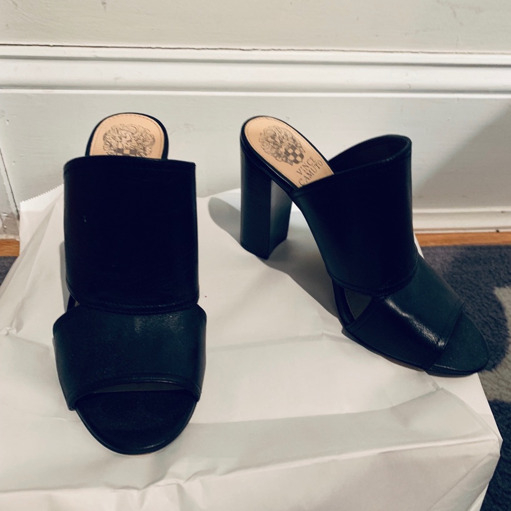 Vince Camuto Black Open-Toed Heels